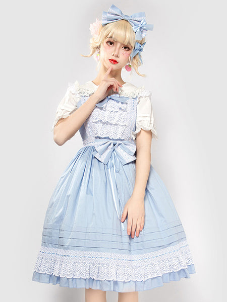 Sweet Lolita Dress Polyester Sleeveless Sweet Jumper Lolita Dress