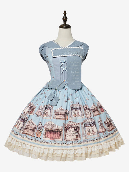 Sweet Lolita Dress Short Sleeves Dress ROCOCO Style Lolita Dress