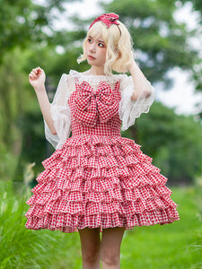 Sweet Lolita Dress Tulle Sleeveless Ruffles Jumper Dress