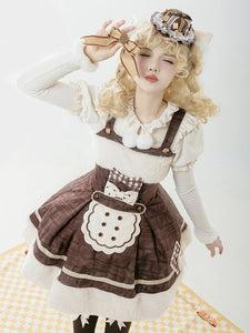 Sweet Lolita Dress Velour Sleeveless Bows Sweet Lolita Dress
