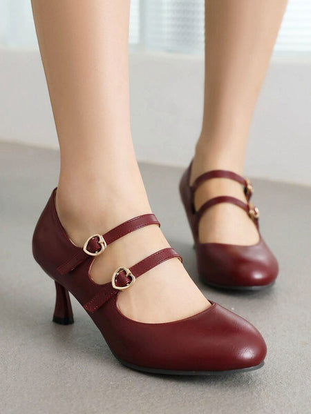 Sweet Lolita Footwear Black Round Toe PU Leather Lolita Shoes