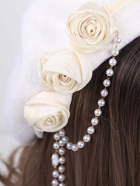 Sweet Lolita Hat Flowers Accessory White Lolita Accessories