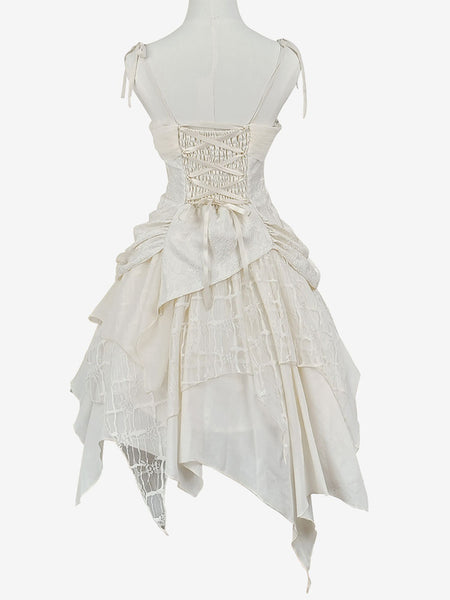 Sweet Lolita JSK Dress Ecru White Lolita Jumper Skirts