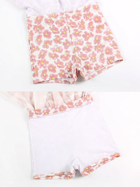 Sweet Lolita Outfits Pink Ruffles Floral Print Sleeveless Top Pants