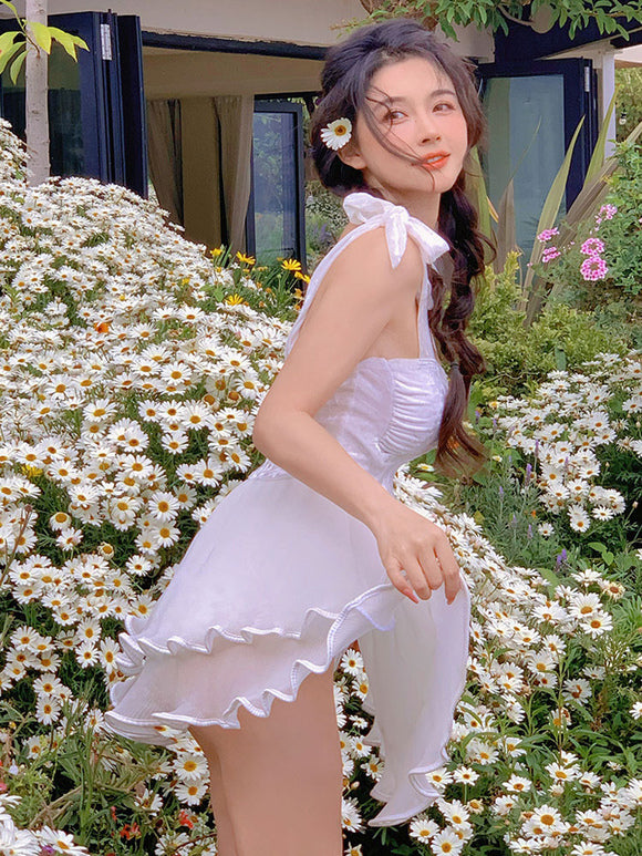 Sweet Lolita Outfits White Ruffles Sleeveless Jumpsuit