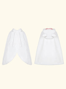 Sweet Lolita Poncho White Polyester Plaid Fall Lolita Outwears