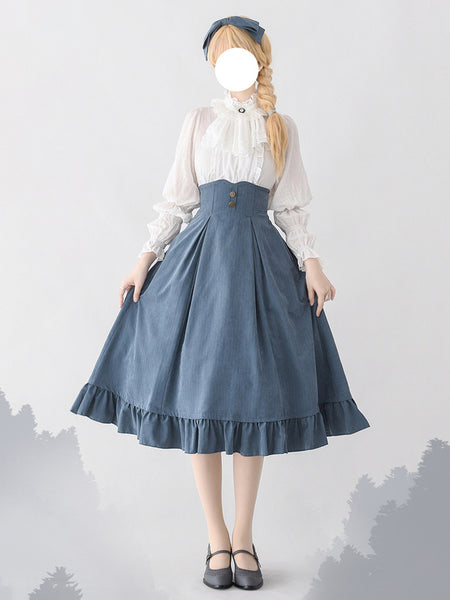 Sweet Lolita SK Blue Ruffles Lolita Skirts