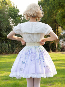 Sweet Lolita SK Floral Print As Image Ruffles Lolita Skirts