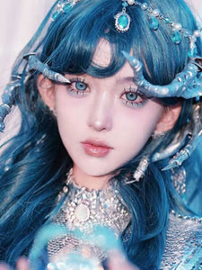 Sweet Lolita Wig Long Heat-resistant Fiber Blue Lolita Accessories