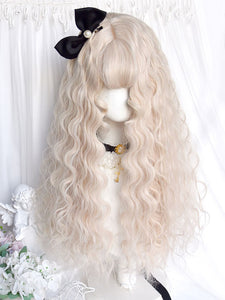 Sweet Lolita Wig Long Heat-resistant Fiber Ecru White Lolita Accessories