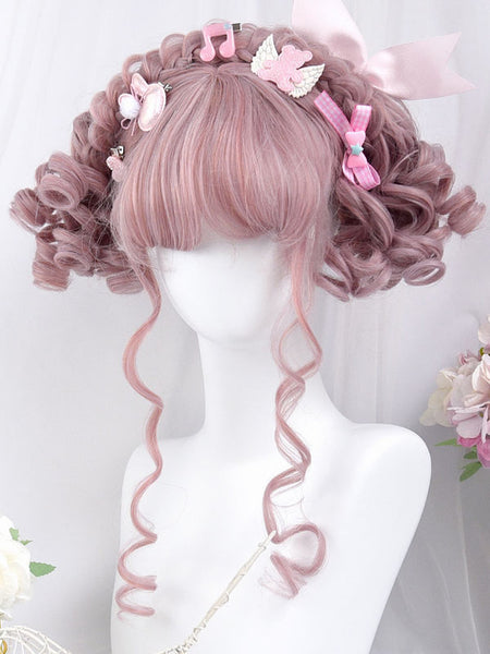 Sweet Lolita Wig Long Heat-resistant Fiber Pink Lolita Accessories
