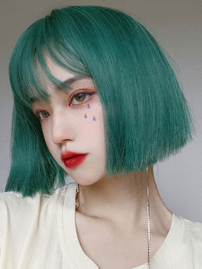 Sweet Lolita Wigs Dark Green Short Heat-resistant Fiber Lolita Accessories