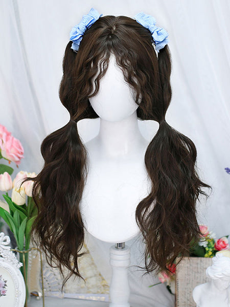 Sweet Lolita Wigs Deep Brown Medium Polyester Fiber Tousled Lolita Accessories