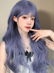 Sweet Lolita Wigs Long Heat-resistant Fiber Blue Gray Lolita Accessories