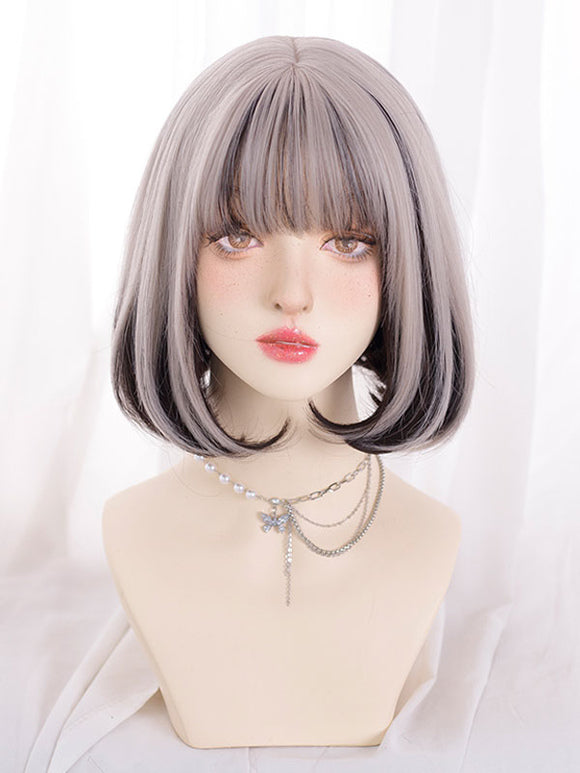 Sweet Lolita Wigs Long Highlighting Hair Heat-resistant Fiber Split Color Lolita Accessories