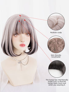 Sweet Lolita Wigs Long Highlighting Hair Heat-resistant Fiber Split Color Lolita Accessories