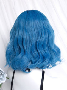 Sweet Lolita Wigs Short Heat-resistant Fiber Blue Lolita Accessories
