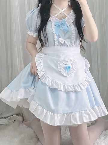 Sweet Maid Lolita Dress Polyester Short Sleeves Dress