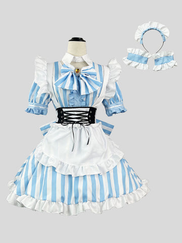 Sweet Maid Lolita Dress Polyester Short Sleeves Straps Lolita Dress