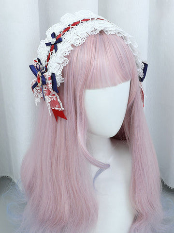 White Lolita Accessories Bows Lace Headwear Polyester Fiber Miscellaneous