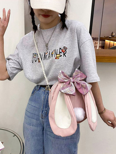 White Lolita Handbag Polyester Bows Polyester Cross-body Bag Lolita Accessories
