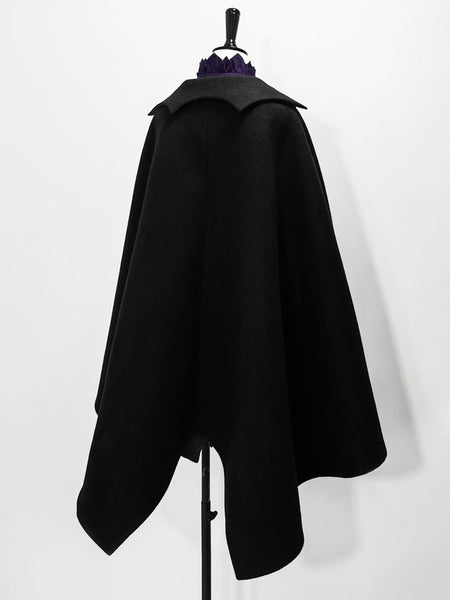【Pre-sell】 Gothic Lolita Ouji Fashion Cape Black Polyester Bows Winter Outwears