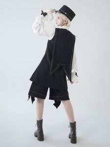 【Pre-sell】 Gothic Lolita Ouji Fashion Long Sleeves Bows Ruffles Shirt