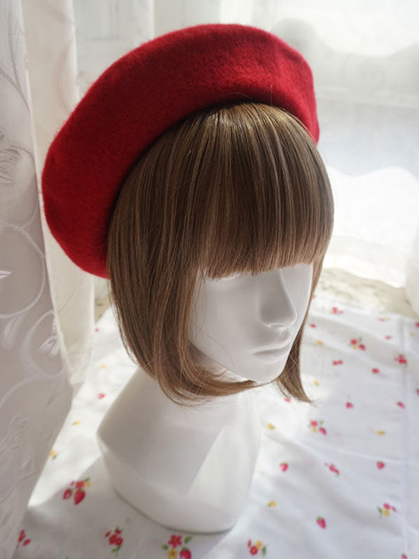 Sweet Lolita Hat Wool Red Lolita Beret