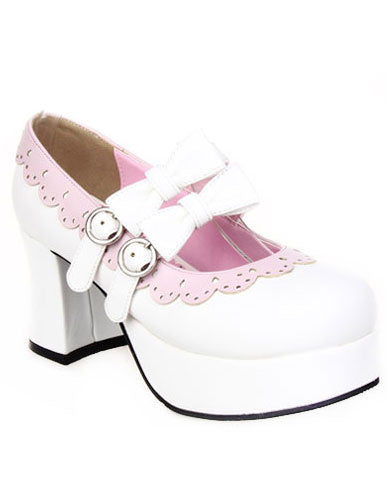 White Buckled Lolita Shoes
