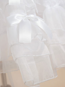 White Bows Organza Lolita Skirt for Women