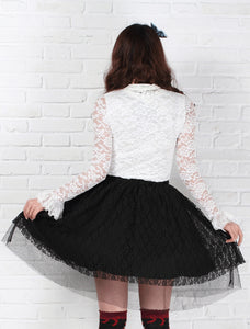 Black Lace Ruffles Lolita Skirt for Women