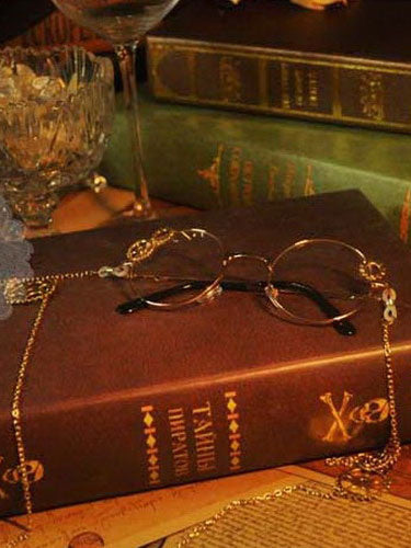 Steampunk Lolita Glasses Vintage Long Chains Gear Deco Retro Lolita Costume Accessories