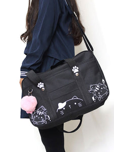 Black Lolita Bag Print Canvas Casual Lolita Tote Bag
