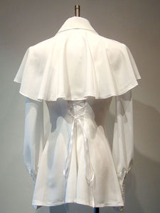 Gothic Lolita Blouse Chiffon Double Breasted Poncho Design White Chiffon Lolita Top
