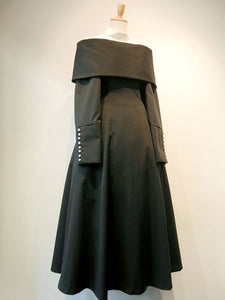Gothic Lolita OP Dress Button Pleated Black Lolita One Piece Dress