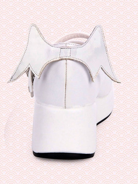 Sweet Lolita Pumps Strappy Buckle Cut Out Wing Lolita Flatform Shoes