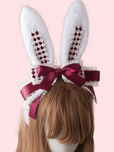 Sweet Lolita Hair Clasp Bunny Ear Lace Bow Lolita Hair Accessory