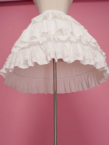 White Lolita Petticoat Lac Ruffle Bow Chiffon Lolita Underskirt