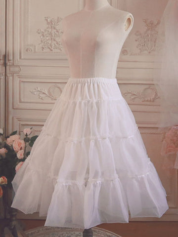 Voile Lolita Petticoat Ruffle Pleated White Lolita Petticoat Skirt