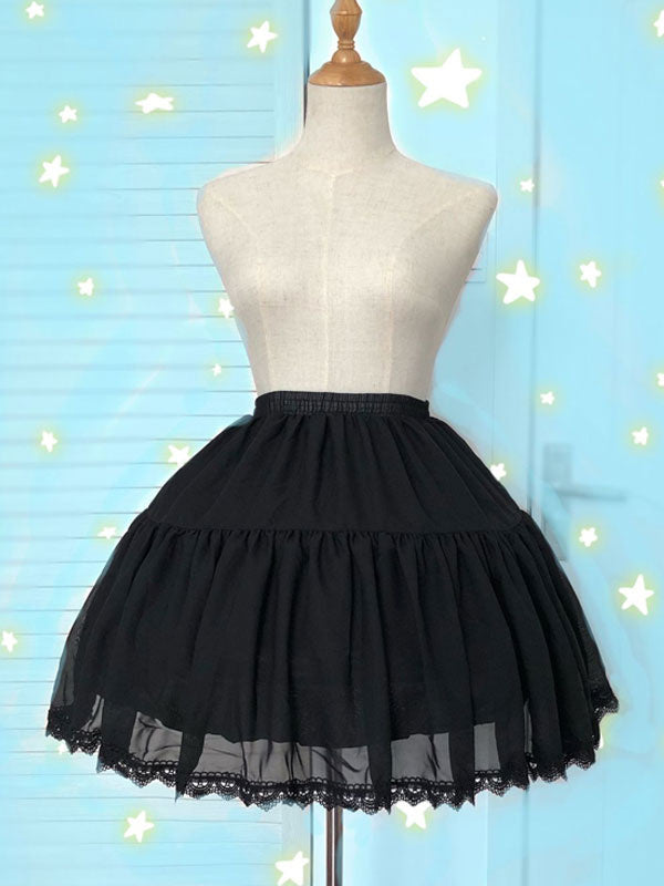 Chiffon Lolita Petticoat Lace Ruffle Boned Lolita Petticoat Skirt