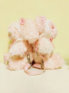 Sweet Lolita Backpack Bow Embroidered Lace Plush Lolita Handbag