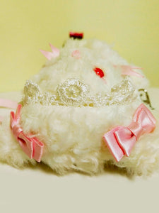 Sweet Lolita Handbag Embroidered Bow Plush White Lolita Backpack