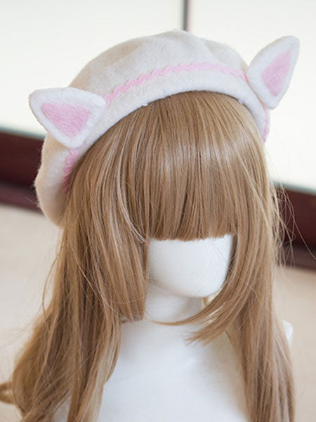 Sweet Lolita Beret Cat Ear Wool Lolita Hat