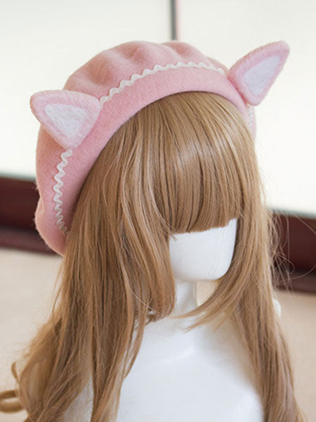 Sweet Lolita Beret Cat Ear Wool Lolita Hat