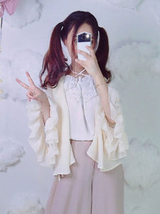 Chinese Style Lolita Shirt Ruffle Chiffon White Lolita Blouse