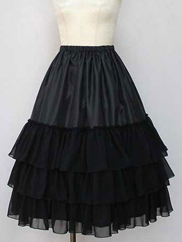 Chiffon Lolita Petticoat Layered Ruffle Pleated Underskirt