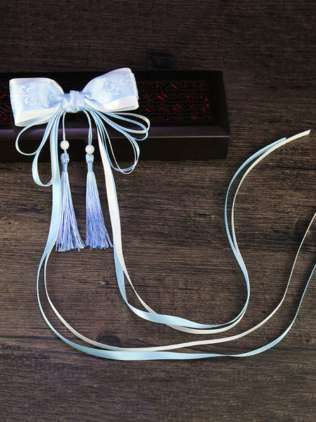 Chinese Style Lolita Headwear Tassels Bows Ribbons Han Lolita Hair Accessories