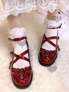 Sweet Lolita Footwear Blue Bows Round Toe Lolita Shoes