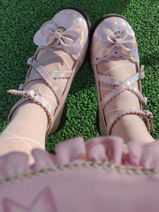 Sweet Lolita Footwear Blue Bows Round Toe Lolita Shoes