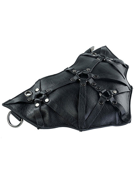 Gothic Lolita Bag Black PU Leather Zipper PU Leather Waist Pack Lolita Accessories